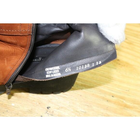 Paul Green Boots Womens 9 Brown Leather Wedge Platform Ankle Bootie Zip Shoes - Picture 6 of 8